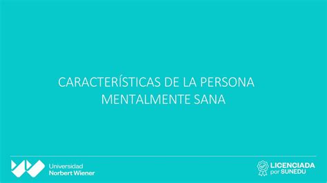 Caracter Sticas De La Persona Mentalmente Sana Erica Af Udocz