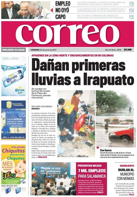 Periódico Correo El Diario Del Estado De Guanajuato México Periódicos De México Edición De