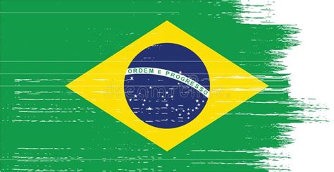 Brazil Flag With Brush Paint Textured Isolated On Png Or Transparent