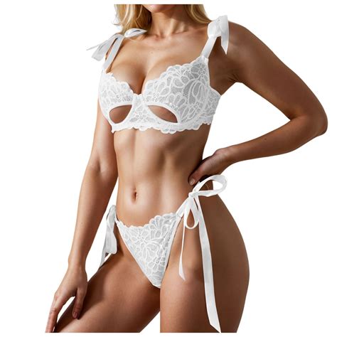 Baudung Womens Sexy Lingerie Lace Bow Girls Sexy Lingerie Set Walmart