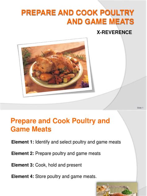 Prepare And Cook Poultry And Game Me Pdf Poultry Cooking