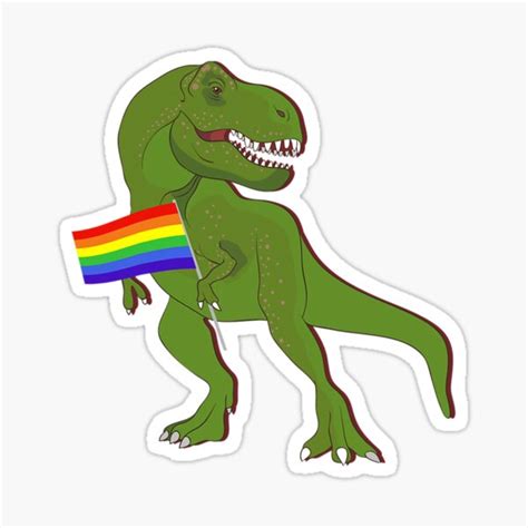 Dinosaur Gay Pride Flag Lgb Lesbian Bisexual T Rex Sticker By