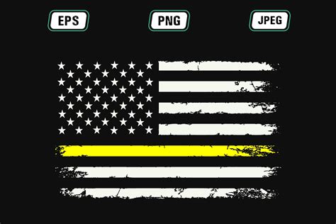 Thin Yellow Line Flag Graphic by teestore · Creative Fabrica