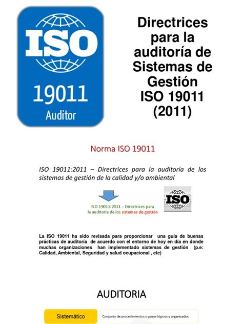 Iso 19011 Organización Internacional De Normalización Contralor