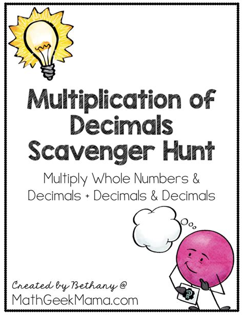 Multiply Decimals Classroom Scavenger Hunt {free} Math Geek Mama