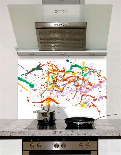 Abstract Splashes Glass Splashback