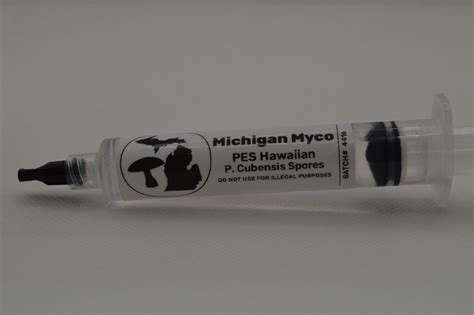 Pes Hawaiian Cubensis Spore Syringe 11cc Michigan Myco