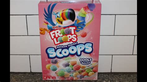 Kelloggs Froot Loops Rainbow Sherbet Scoops Cereal Review Youtube