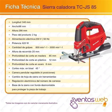 Sierra Caladora Manual Electrica Einhell Tc Js 85 Maletin En Venta En