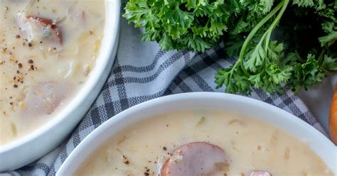 Creamy German Sausage Potato And Sauerkraut Soup Recipe