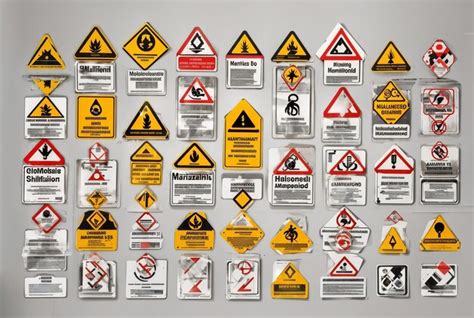 Premium Ai Image Full Set Of Isolated Hazardous Material Signs