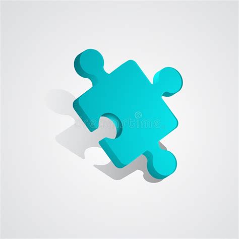 Single Jigsaw Puzzle Piece 3d Icon Isolated Stock Illustration