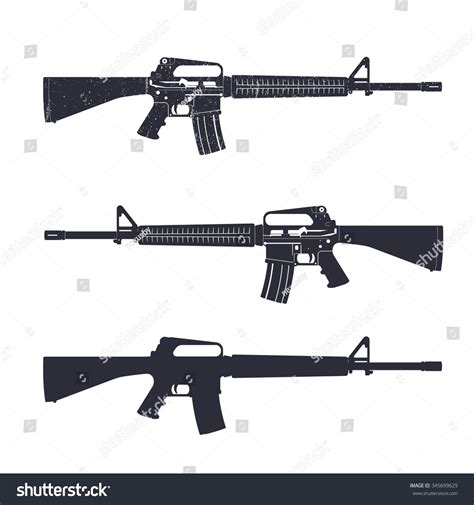 M16 Assault Rifle 556 Mm Automatic Gun Vector Illustration 345699629 Shutterstock