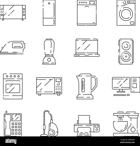 Home Appliances Icon Electrical Household Items Computer Tv