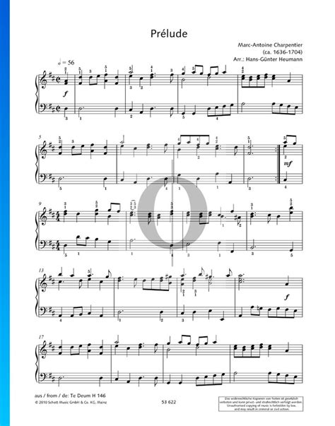 Te Deum Pr Lude Marc Antoine Charpentier Piano Sheet Music Oktav