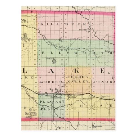 Map of Lake County, Michigan Postcard | Zazzle