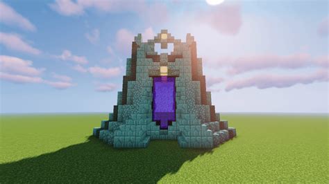 Nether Portal Design For Those Who Have Their Bases With Prismarine