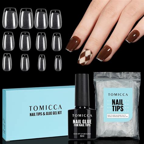 TOMICCA Capsule Americaine Ongle Transparent Couverture Complète les