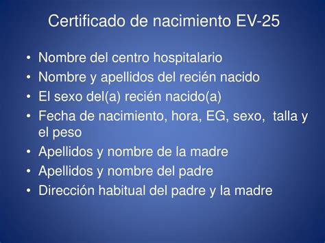 Ppt Certificado De Nacimiento Ev 25 Powerpoint Presentation Free