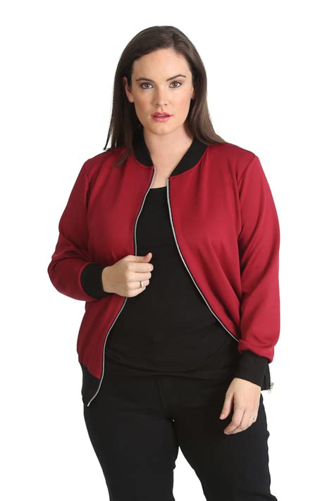 New Womens Plus Size Bomber Jacket Ladies Plain Ribbed Warm Zip Varsity Nouvelle Ebay