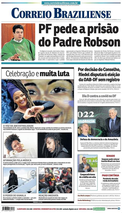 Capa Correio Braziliense Edição Sábado 20 de Novembro de 2021