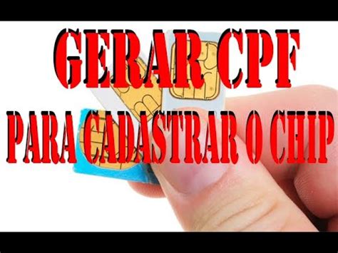 Como Gerar Um Cpf Para Cadastrar Seu Chip Youtube