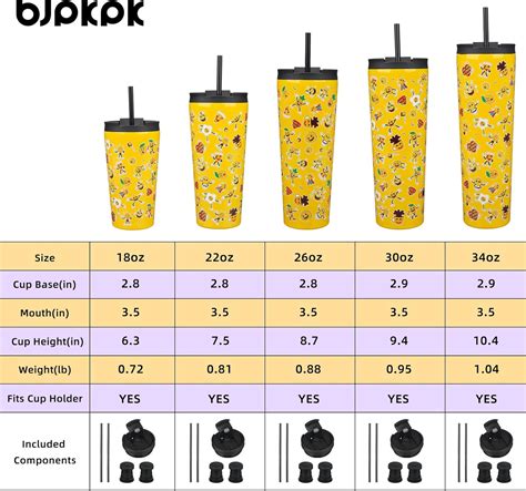 Bjpkpk Vaso Aislado De Onzas Con Tapa Y Pajita Vaso De Acero