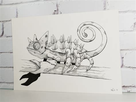 Drawing Singular Iguana By Dhani Barragan · Art Toy Gama · Online