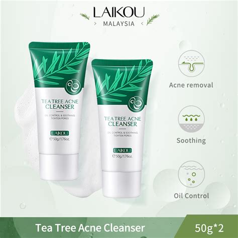 Laikou Tea Tree Acne Cleanser Oil Control Soothing Deep Cleansing 50g Buy 1 Get 1 Free