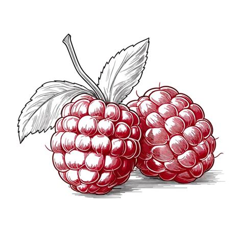 Premium Vector Hand Drawn Flat Color Raspberry Fruit Illustration