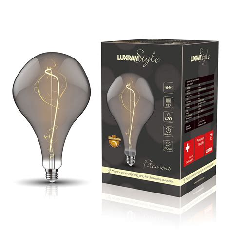 Luxram Classic Style E27 Smoked Type D Dimmable Extra Warm White Led 4w