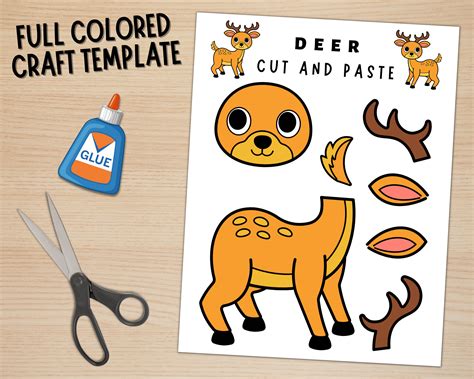 Printable Deer Craft Template | Forest Animal Crafts | Farm Animals