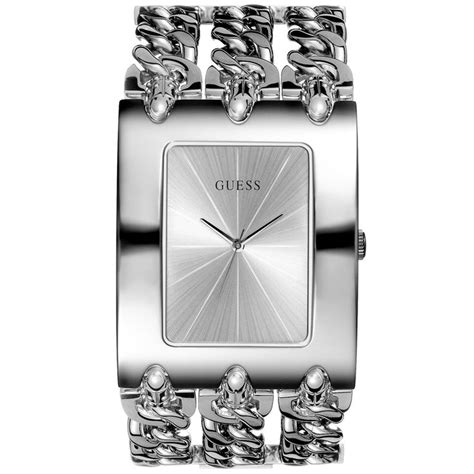 Guess Silver Watch Womens Silvertone Multichain Bracelet 40x48mm Bracelet Watch Stainless