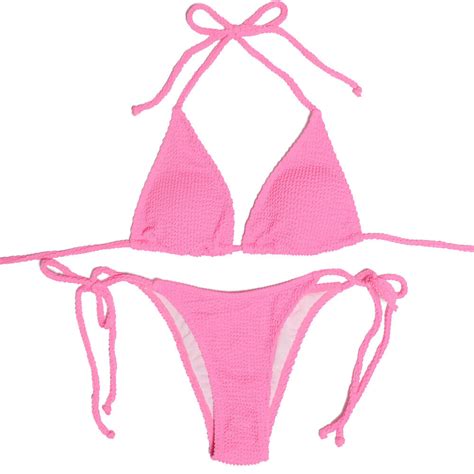 Sexy Women S Swimsuit Set Bikini Side String Thong Swimwear Halter