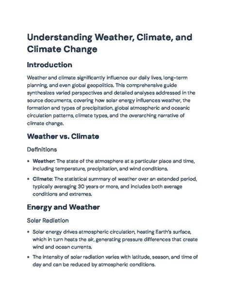 Understanding Weather, Climate, and Climate Change: A Comprehensive