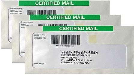 Certified Mail Envelopes Free Trial Sign-Up