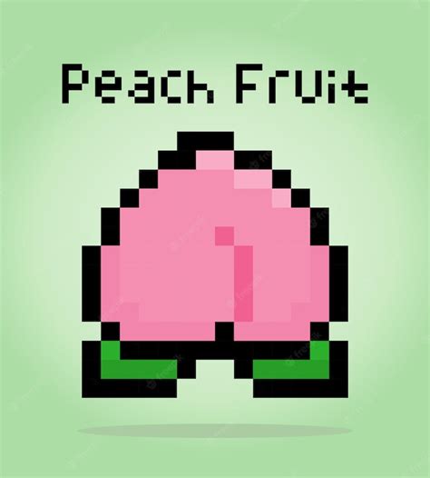 Premium Vector 8 Bit Pixel Peach Pixel Fruits In Vector Illustration