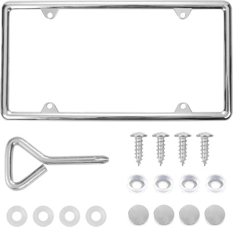 Amazon Hanwell Products Chrome License Plate Frame Made Of Zinc