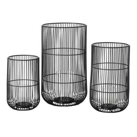 BOLTZE Windlicht Cindy 3er Set Schwarz, Metall Kerzenhalter ...
