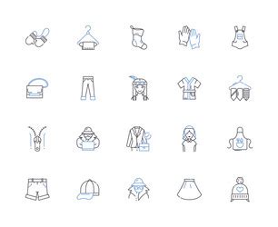 Clothes Outline Icons Collection Apparel Vector Image