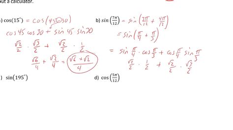 Sum And Difference Identities Examples