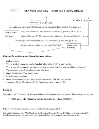 Work Cited MLA - 10+ Examples, Format, How to write, PDF