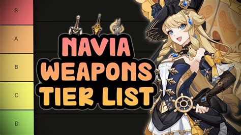 Navia Weapons Claymores Tier List Genshin Impact Youtube