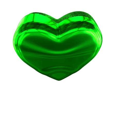 Coeur 3d Scintillant En Vert Vecteur Premium