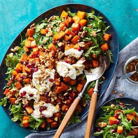 Roasted Butternut Squash Salad With Burrata Recipe Eatingwell