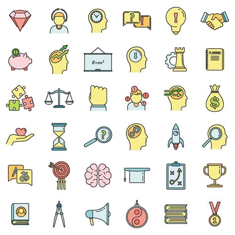 Modern Life Skills Icons Set Vector Color 36583209 Vector Art At Vecteezy