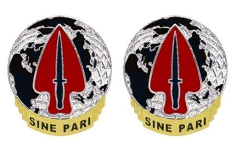 Army Crest Us Army Special Operations Command Sine Par Pair