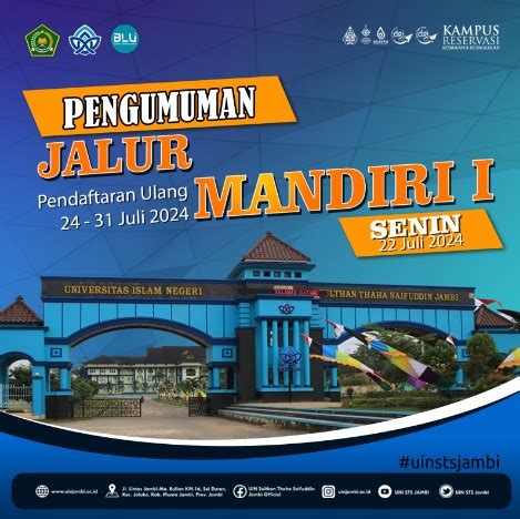 PROSEDUR DAN KETENTUAN DAFTAR ULANG MAHASISWA BARU JALUR MANDIRI 1