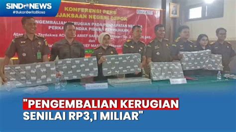 Kejari Depok Terima Pengembalian Uang Kerugian Kas Negara Dari Tindak