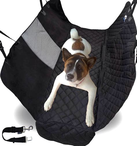 Pet Car Seat Cover for Dogs with Window Mesh Anchors Side Flaps Seat ...